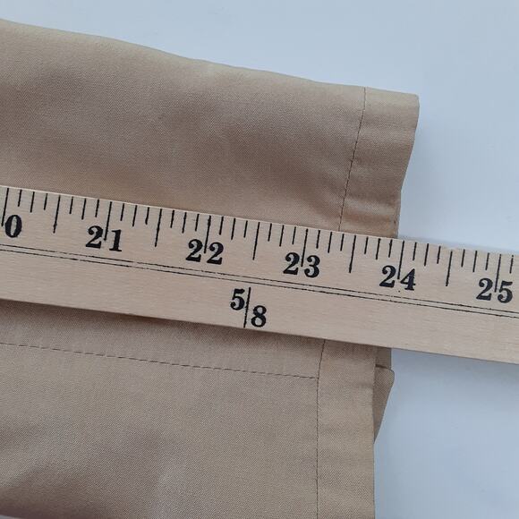 Vintage 1980s 100% Silk Peacoat Sand Tan Coat Long Blazer Jacket Quiet Luxury - Picture 15 of 15